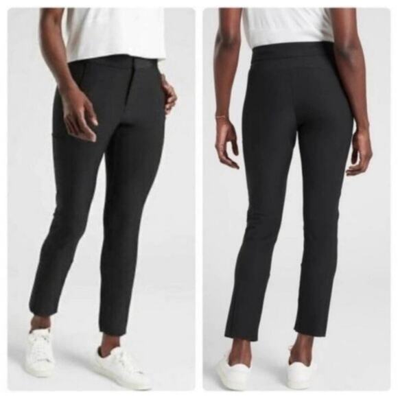 Athleta Pants Women 4 Black Stellar Trouser Modern Casual Active Sleek Commute - Picture 1 of 13